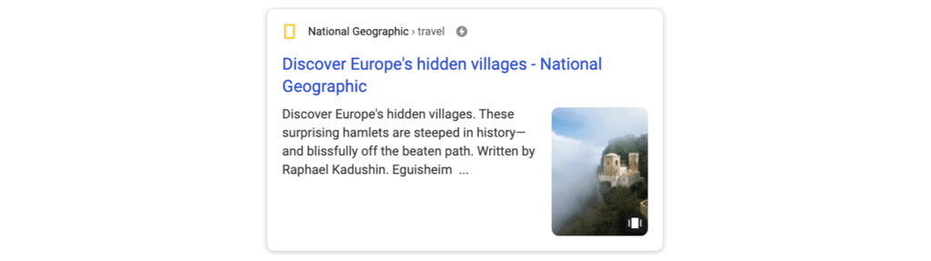 Voorbeeld Google Web Stories